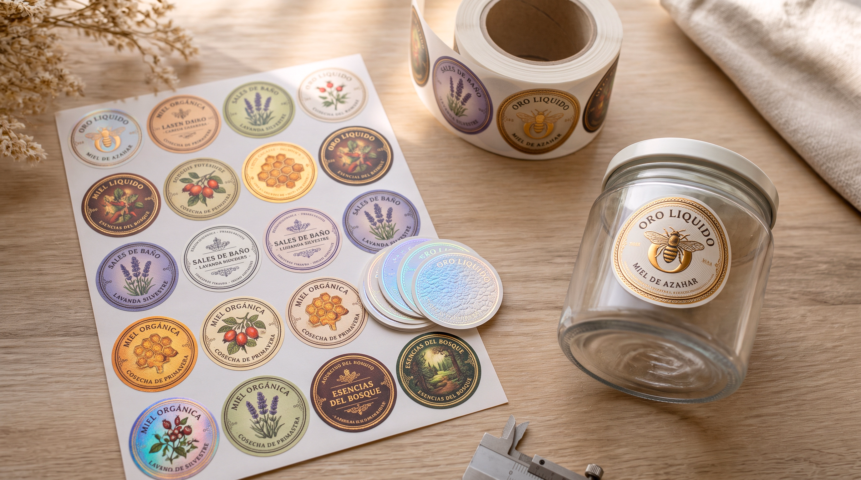 Hoja de pegatinas redondas y rollo de etiquetas personalizadas impresas en HM Smile
