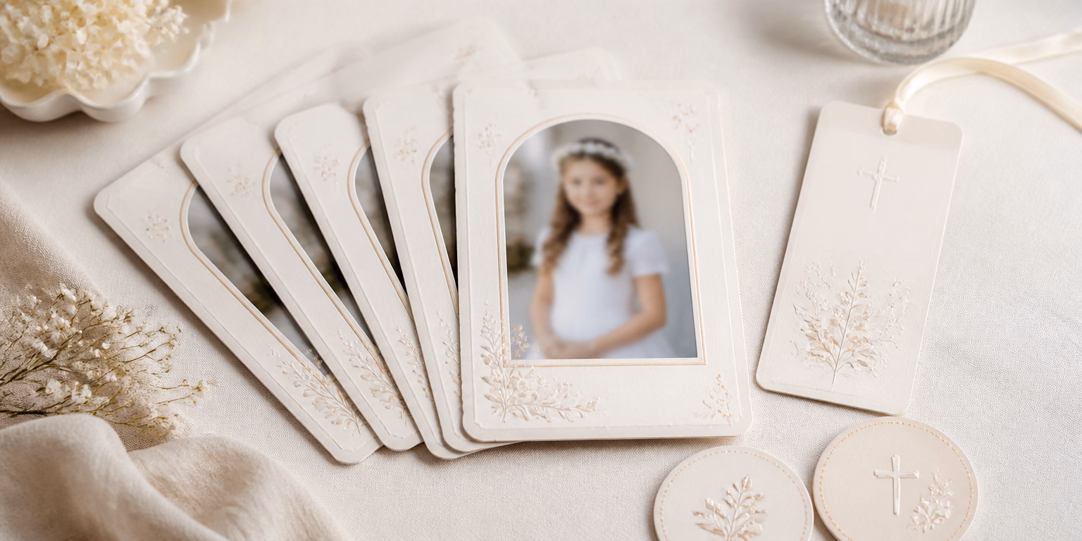 Recordatorios de primera comunión personalizados impresos en HM Smile
