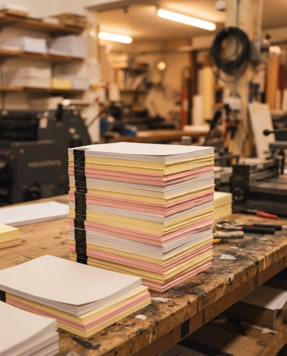 Talonarios encuadernados y numerados terminados en el taller de HM Smile